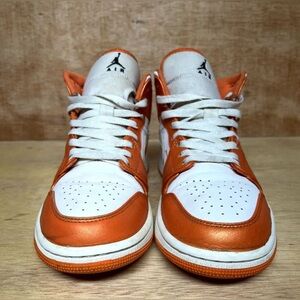 Jordan 1 Mid SE Electro Orange White Shoes Sneakers DM3531-800 Men Size